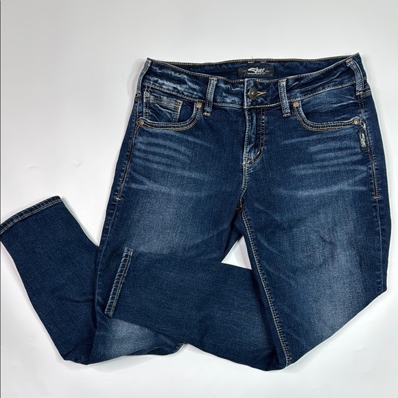 Silver Jeans Suki Ankle Skinny Dark Wash Jeans Size 30x27 - Picture 1 of 11